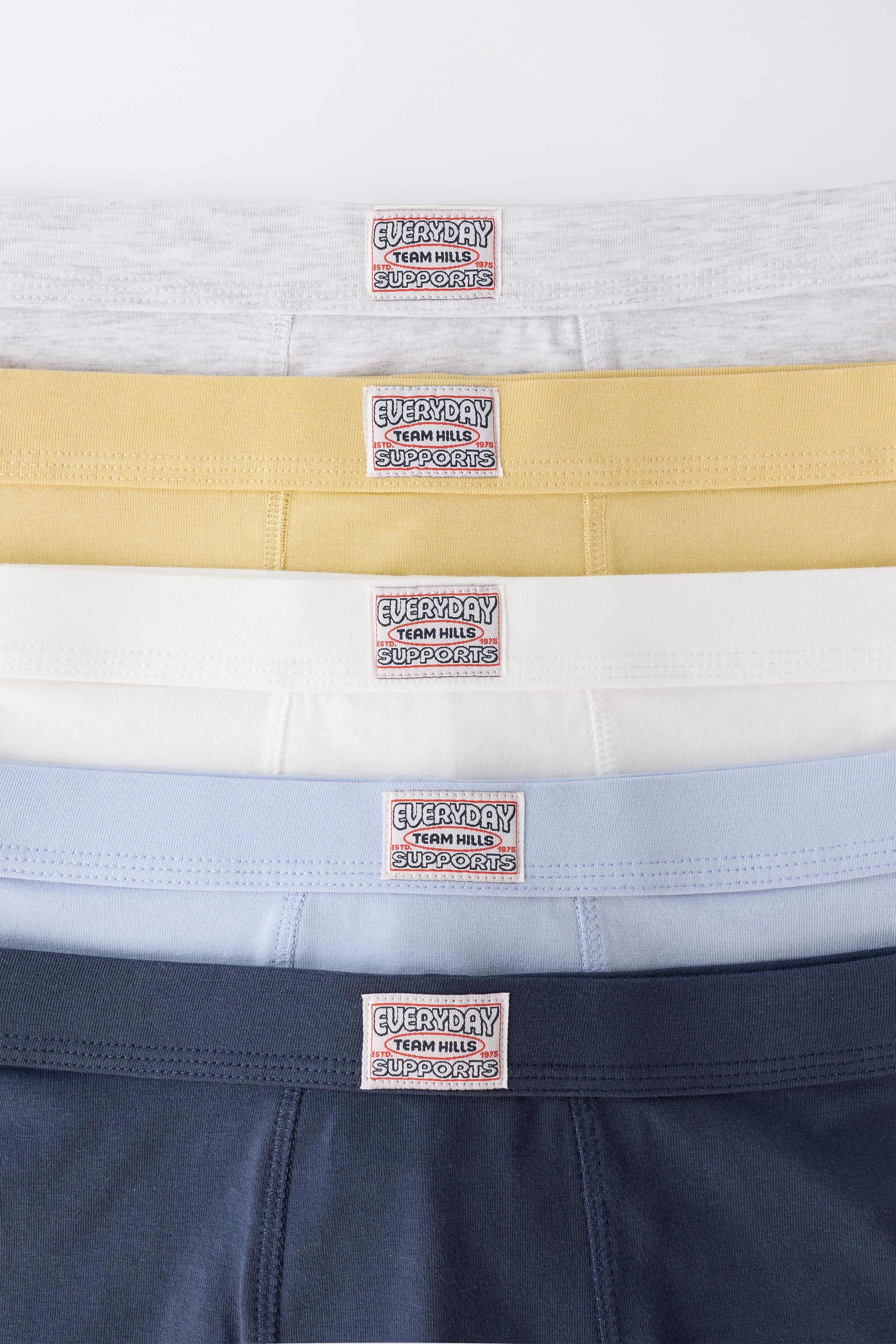 AGES 6-14 / FIVE-PACK OF LABEL BOXERS
